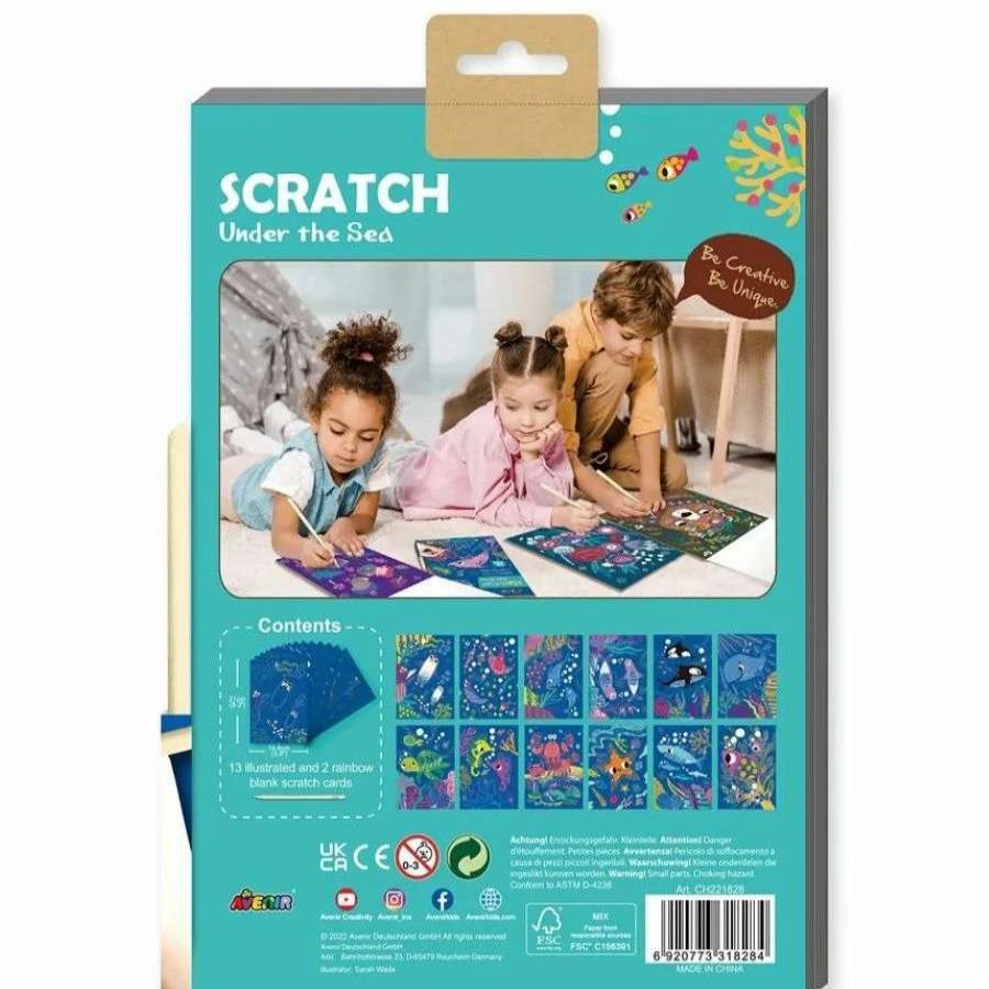 Health Intelligence For Kids Active Toys Kidzinc * | Wholesale Avenir A4 Scratch Book Under The Sea