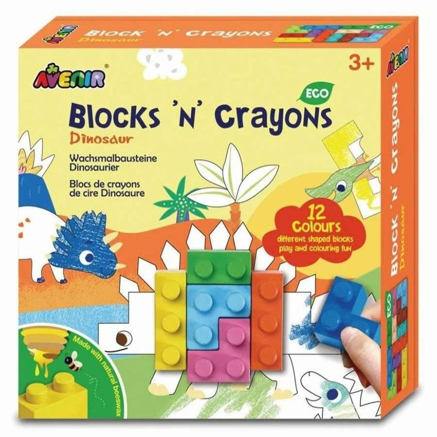 Health Intelligence For Kids Active Toys Kidzinc * | Buy Avenir Blocks N Crayons Dinosaurs Art Set