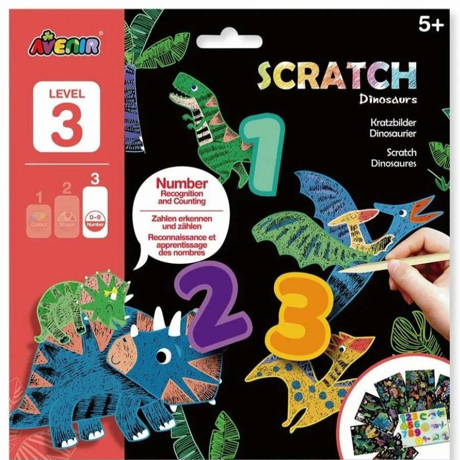 Health Intelligence For Kids Active Toys Kidzinc * | Cheapest Avenir Scratch Art: Dinosaurs