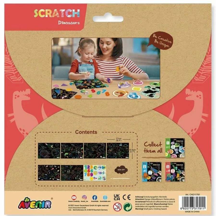 Health Intelligence For Kids Active Toys Kidzinc * | Cheapest Avenir Scratch Art: Dinosaurs