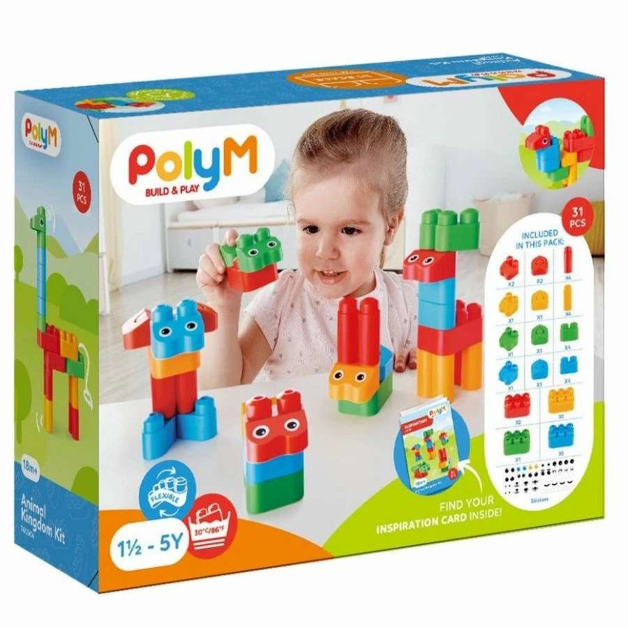 Health Intelligence For Kids Active Toys Kidzinc * | Best Pirce Poly M Polym Build And Play: Animal Kingdom Kit