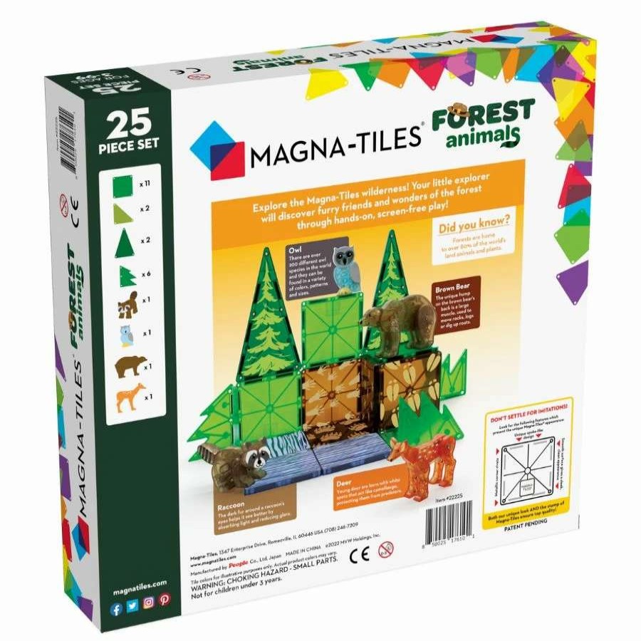 Health Intelligence For Kids Active Toys Kidzinc * | Wholesale Magna Tiles Magna-Tiles Forest Animals 25-Piece Set Magnetic Tiles