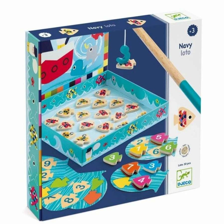 Health Intelligence For Kids Active Toys Kidzinc * | Top 10 Djeco Navy Loto Magnetic Fishing Game