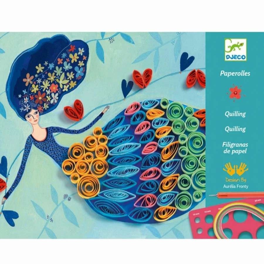 Health Intelligence For Kids Active Toys Kidzinc * | Deals Djeco Quilling Petticoat Scrolls Craft Kit