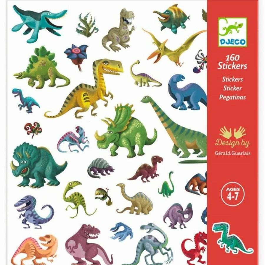 Health Intelligence For Kids Active Toys Kidzinc * | Cheap Djeco Dinosaur Stickers 160 Stickers