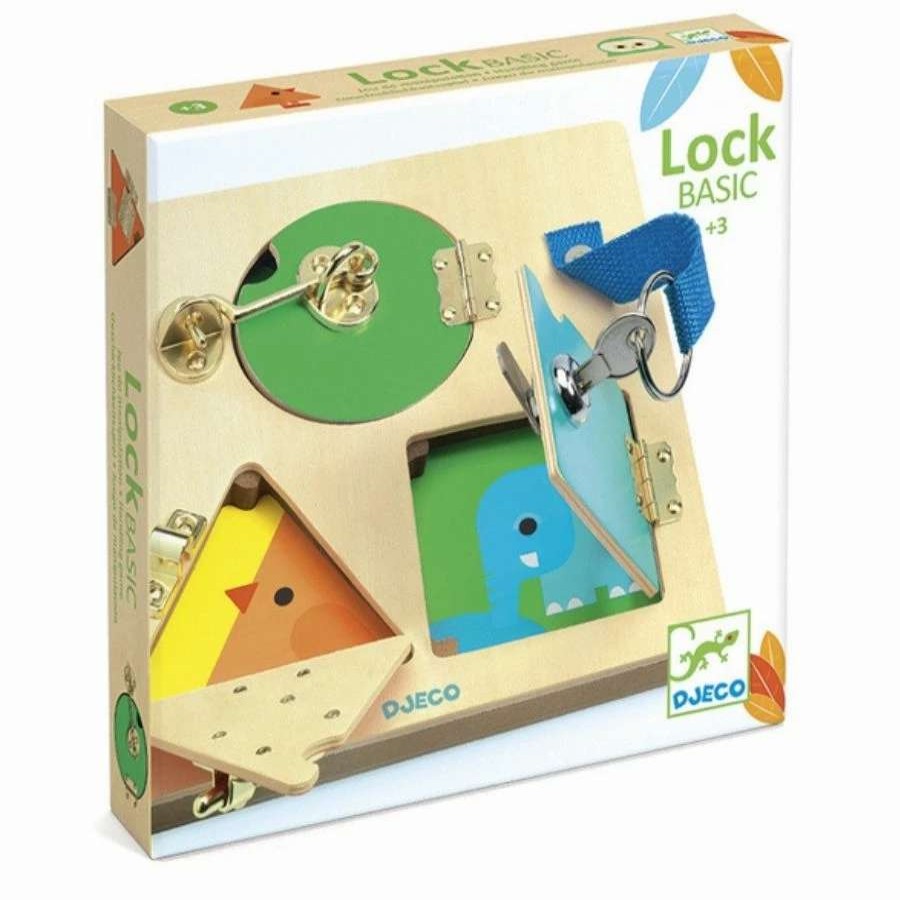 Health Intelligence For Kids Active Toys Kidzinc * | Best Deal Djeco Lockbasic Wooden Puzzle