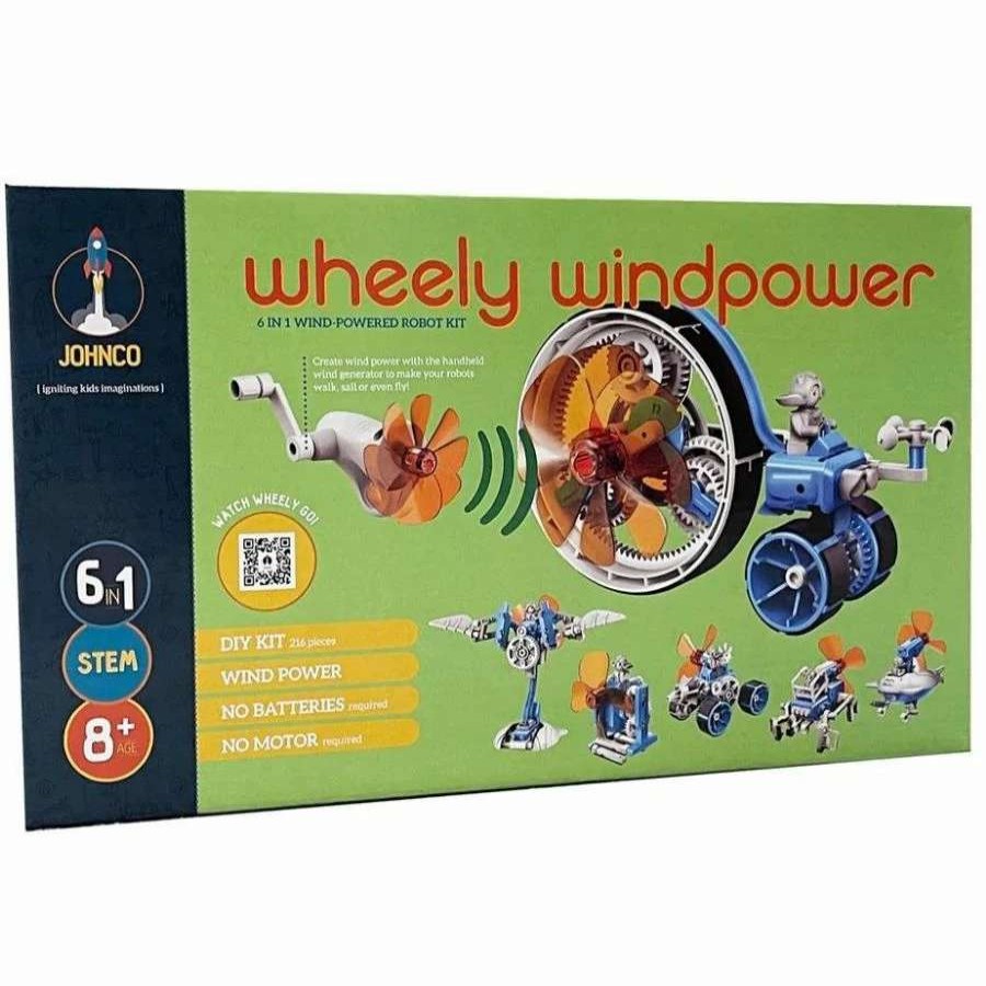 Health Intelligence For Kids Active Toys Kidzinc * | Best Reviews Of Johnco Productions Johnco Wheely Windpower 6 In 1 Wind Powered Robot