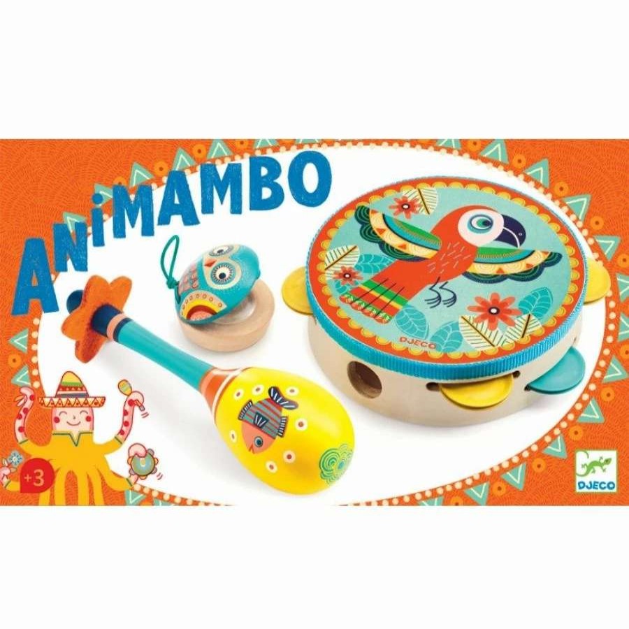 Health Intelligence For Kids Active Toys Kidzinc * | Brand New Djeco Animambo Wooden Set Of 3 Music Instruments