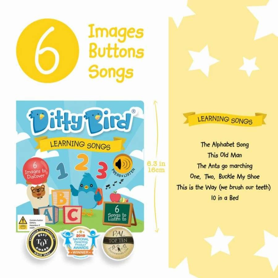 Health Intelligence For Kids Active Toys Kidzinc * | New Ditty Bird Learning Songs Board Books