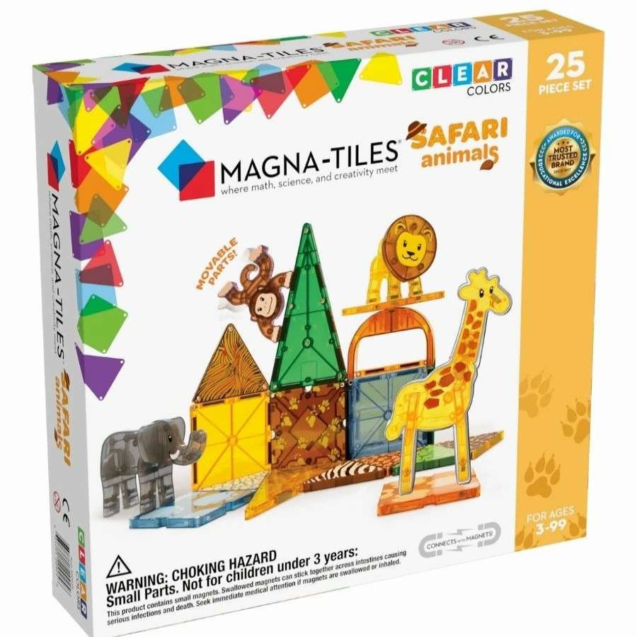 Health Intelligence For Kids Active Toys Kidzinc * | Budget Magna Tiles Magna-Tiles Safari Animals 25-Piece Set Magnetic Tiles