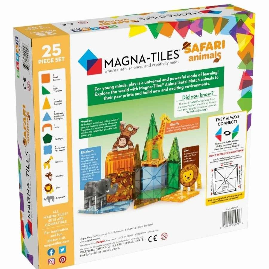 Health Intelligence For Kids Active Toys Kidzinc * | Budget Magna Tiles Magna-Tiles Safari Animals 25-Piece Set Magnetic Tiles