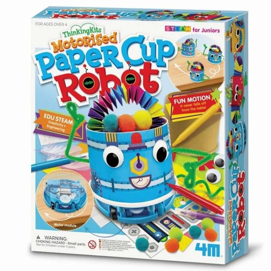 Health Intelligence For Kids Active Toys Kidzinc * | Brand New 4M Toys Thinking Kits Motorised Paper Cup Robot