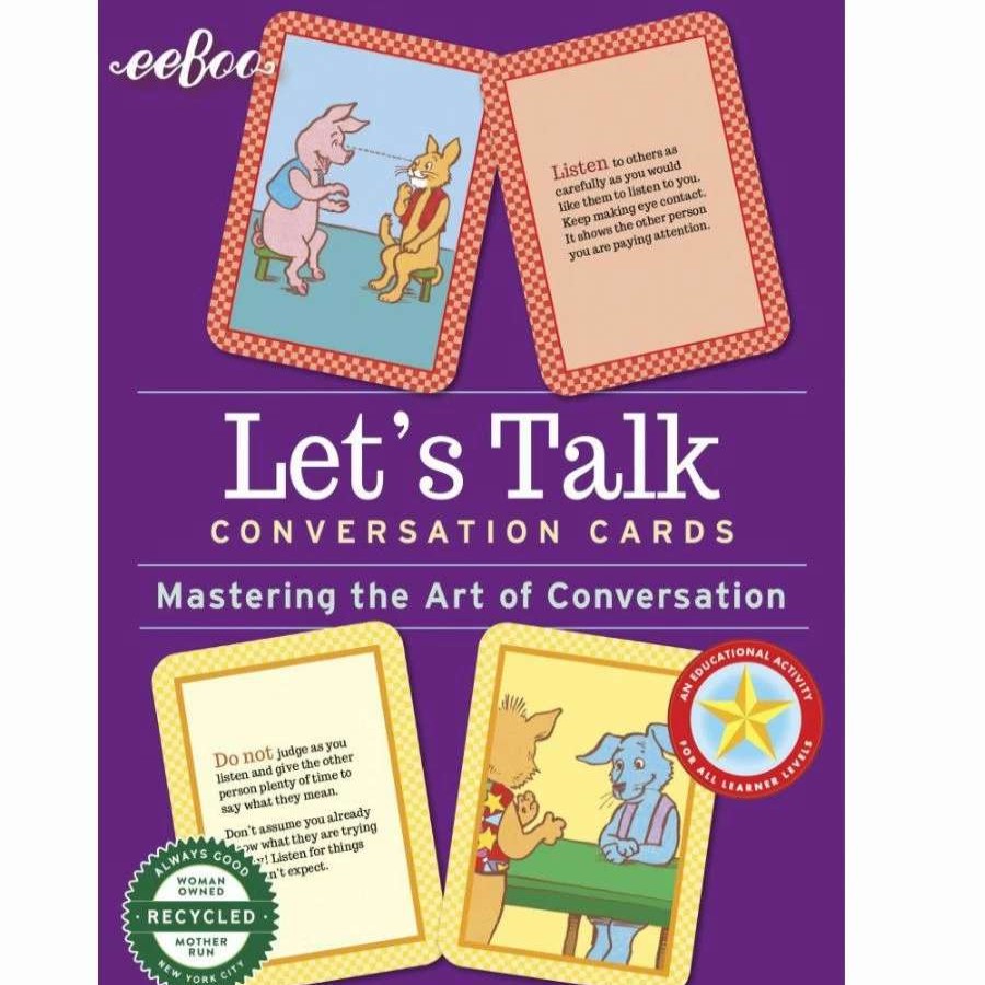 Social Emotional Learning Toys * | Flash Sale Eeboo Conversation Cards Let'S Talk