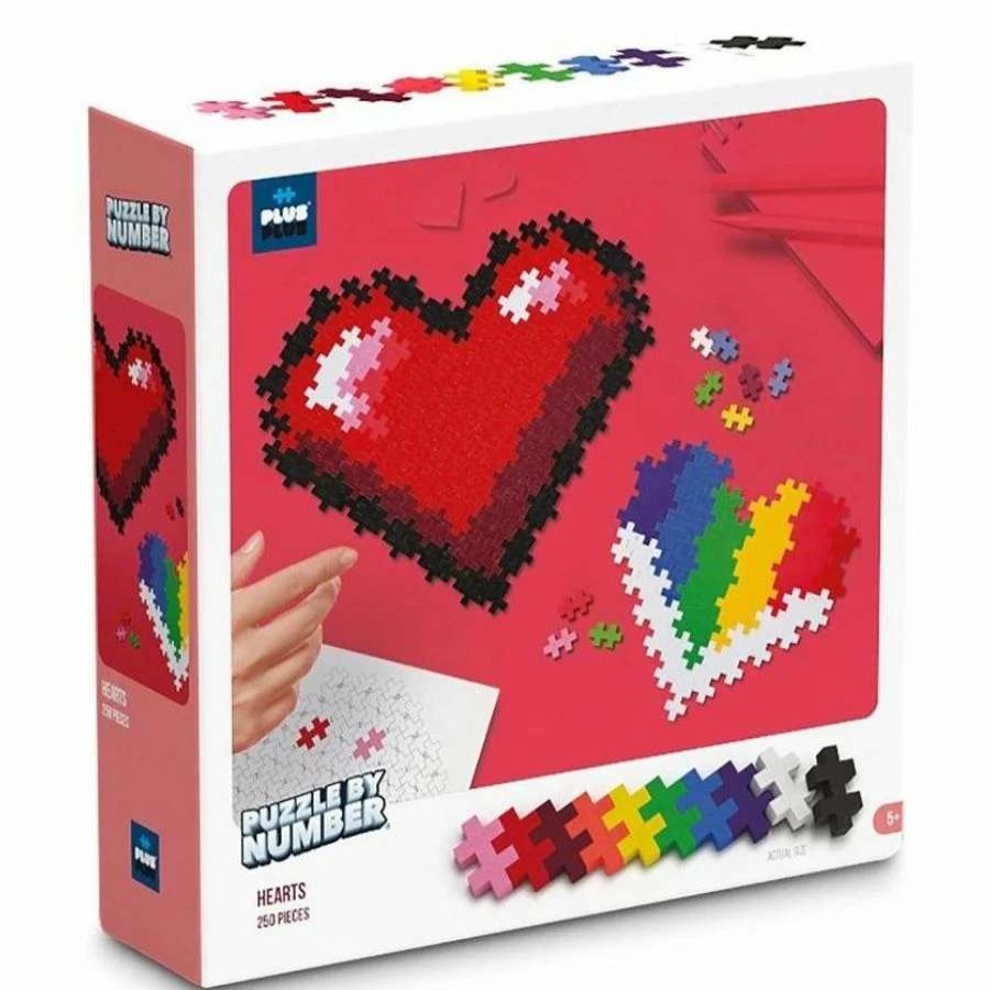 Health Intelligence For Kids Active Toys Kidzinc * | Buy Plus-Plus Blocks Puzzle By Number Hearts 250 Pieces