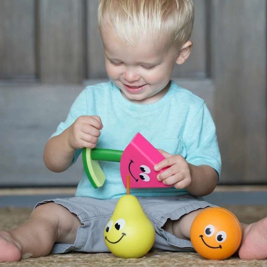 Health Intelligence For Kids Active Toys Kidzinc * | Brand New Fat Brain Toy Co Fat Brain Toys Fruit Friends 3 In 1 Toddler Toy