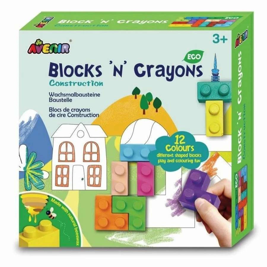 Health Intelligence For Kids Active Toys Kidzinc * | Best Sale Avenir Blocks N Crayons Construction Art Set