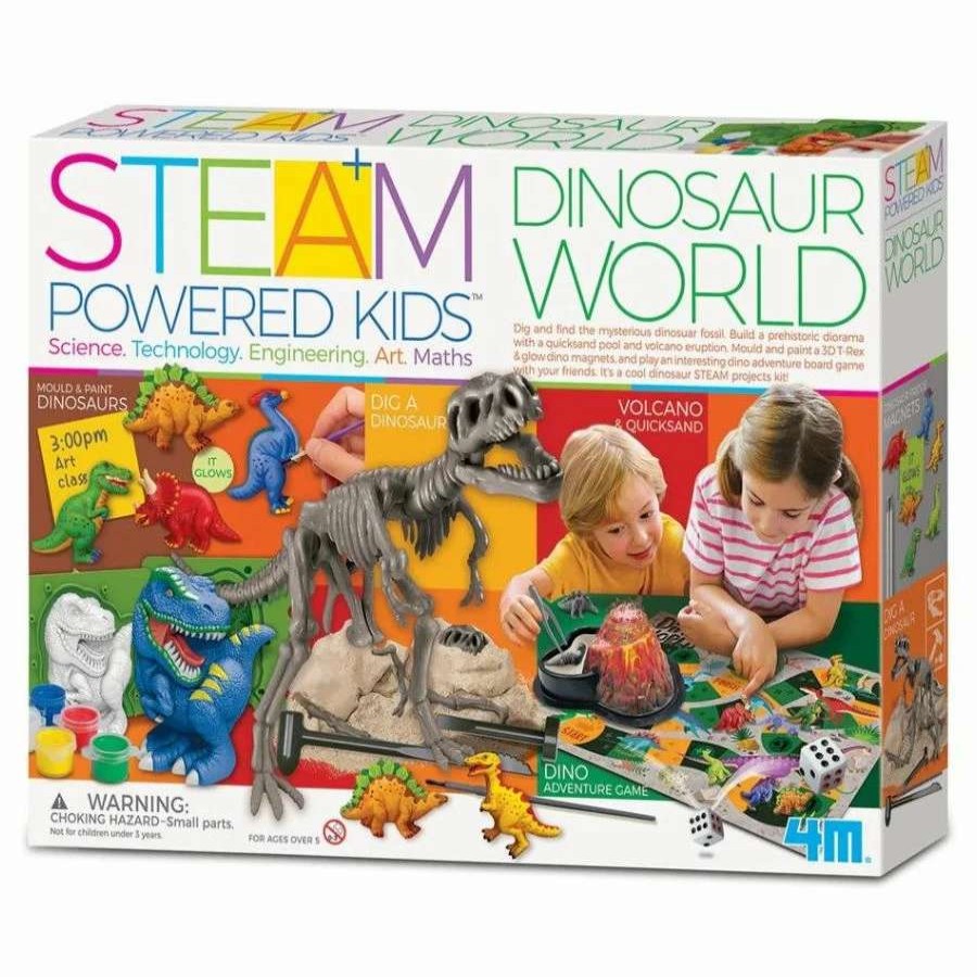 Health Intelligence For Kids Active Toys Kidzinc * | Discount 4M Steam Powered Kids: Dinosaur World Art And Science Kit