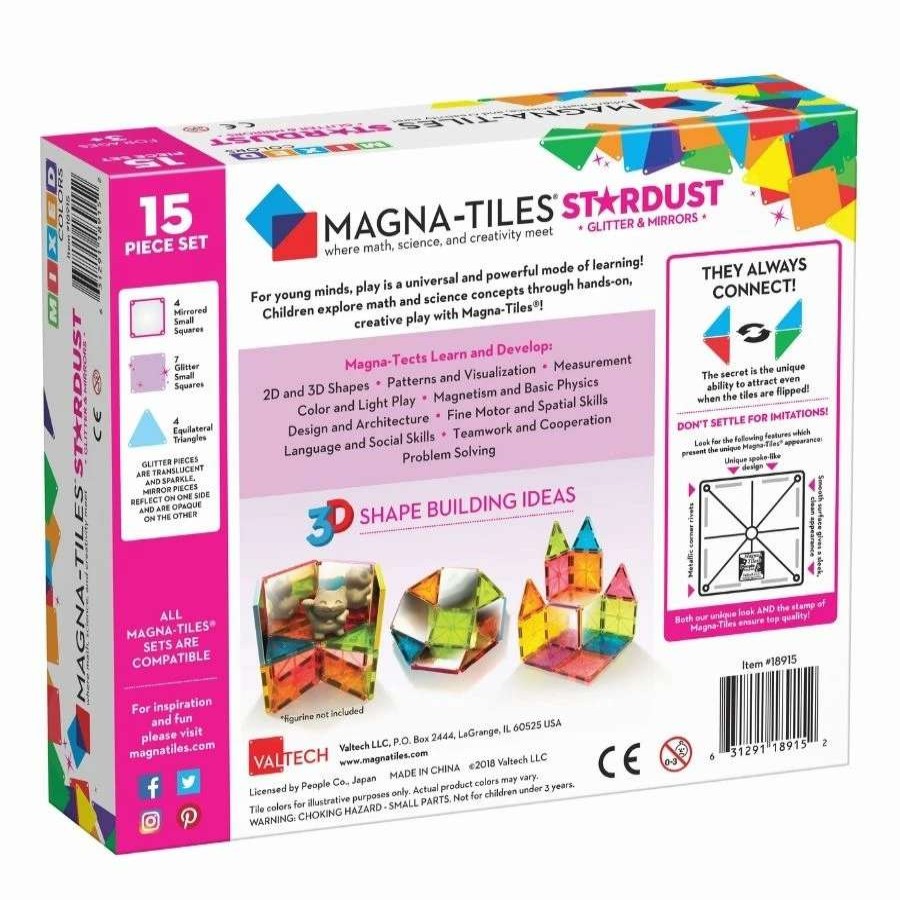 Health Intelligence For Kids Active Toys Kidzinc * | Discount Magna Tiles Magna-Tiles Stardust 15-Piece Set Magnetic Tiles