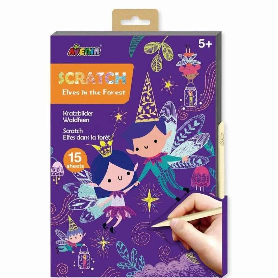 Health Intelligence For Kids Active Toys Kidzinc * | Promo Avenir A4 Scratch Book Elves In The Garden