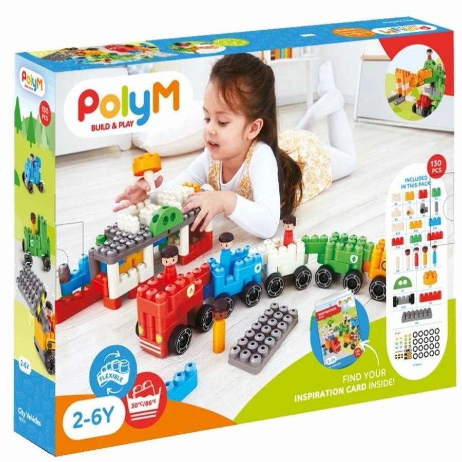 Health Intelligence For Kids Active Toys Kidzinc * | Cheap Poly M Polym City Vehicle Building Blocks